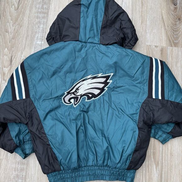 Philadelphia Eagles Puffer Jacket Kids Size 4 Vintage NFL 90s Football Y2K - Picture 2 of 4